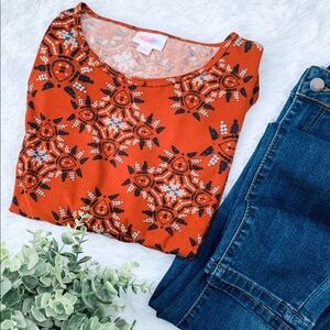 LuLaRoe | Size S NWT Rust Printed Irma Top